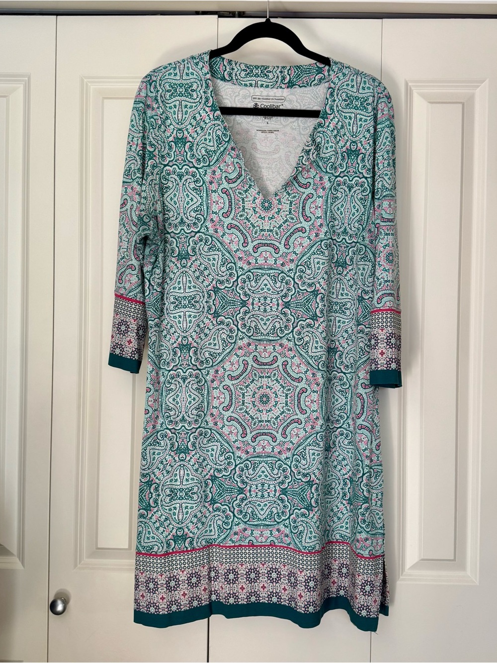 Coolibar Teal & Pink Oceanside Tunic Dress - UPF 50+ Sun Protection